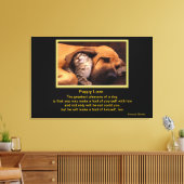 Hund und Kätzchen in Liebe Leinwanddruck (Insitu (Wohnzimmer))