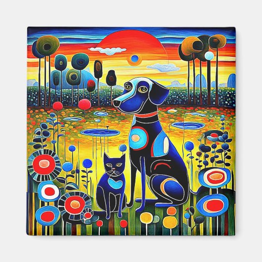 Hund und Katze 1 Magnet (Vorne)