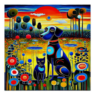 Hund und Katze 1 Poster