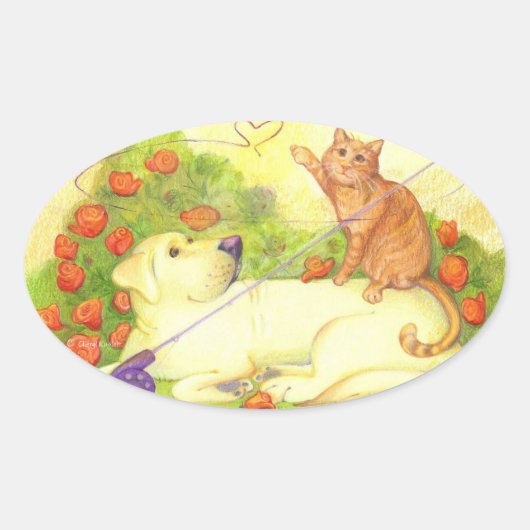 Hund und Katze / Aufkleber (Vorderseite)