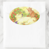 Hund und Katze / Aufkleber (Tasche)