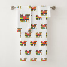 Hund und Katze Beste Freunde Badehandtuch Set