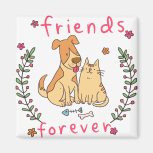 Hund und Katze Bester Freund Magnet
