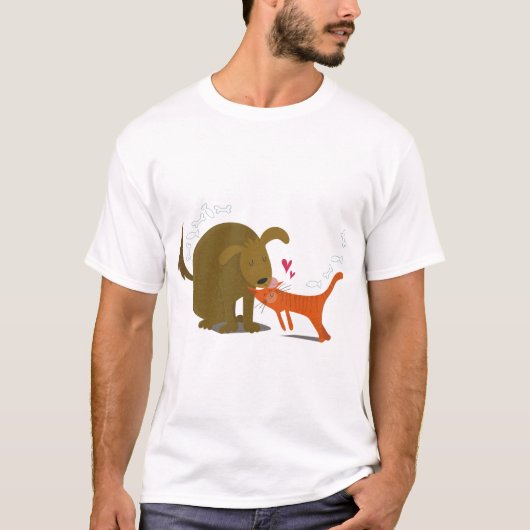 Hund und Katze Bester Freund T-Shirt (Vorderseite)