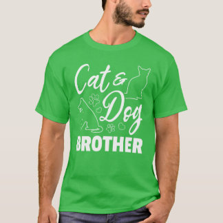 Hund und Katze Bruder Hund Bruder Hund Lover Katze T-Shirt