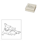 Hund und Katze Gummistempel (Stempel)