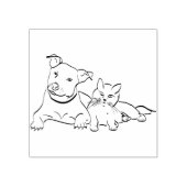 Hund und Katze Gummistempel (Prägung)
