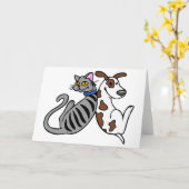 Hund und Katze Karte (Gelbe Blume)