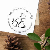 Hund und Katze Moderne Rücksendeadresse der Skript Permastempel