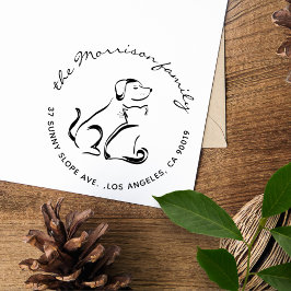 Hund und Katze Moderne Rücksendeadresse der Skript Permastempel