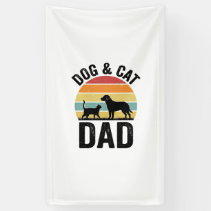 Hund und Katze Papa Vintage Haustierliebhaber-Shir Banner