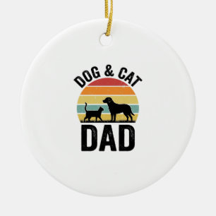 Hund und Katze Papa Vintage Haustierliebhaber-Shir Keramik Ornament