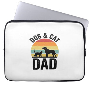 Hund und Katze Papa Vintage Haustierliebhaber-Shir Laptopschutzhülle