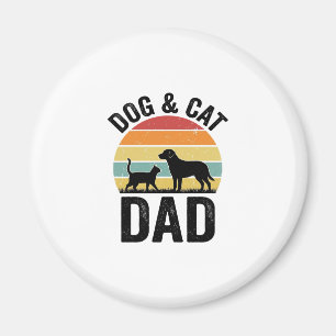 Hund und Katze Papa Vintage Haustierliebhaber-Shir Magnet