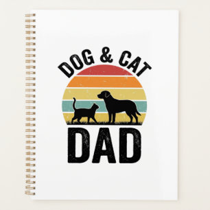 Hund und Katze Papa Vintage Haustierliebhaber-Shir Planer