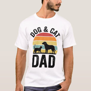 Hund und Katze Papa Vintage Haustierliebhaber-Shir T-Shirt