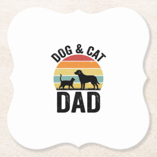 Hund und Katze Papa Vintage Haustierliebhaber-Shir Untersetzer