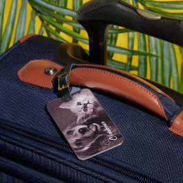 Hund und Katze, Personalisiert nachsehen Gepäckanhänger