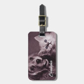 Hund und Katze, Personalisiert nachsehen Gepäckanhänger (Vorderseite vertikal)