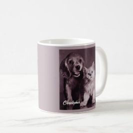 Hund und Katze, Personalisiert nachsehen Kaffeetasse