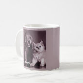 Hund und Katze, Personalisiert nachsehen Kaffeetasse (Vorderseite Links)