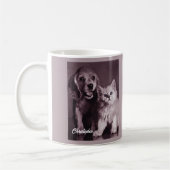 Hund und Katze, Personalisiert nachsehen Kaffeetasse (Links)