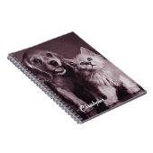 Hund und Katze, Personalisiert nachsehen Notizblock (Rechte Seite)