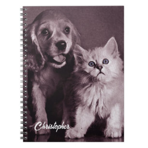 Hund und Katze, Personalisiert nachsehen Notizblock