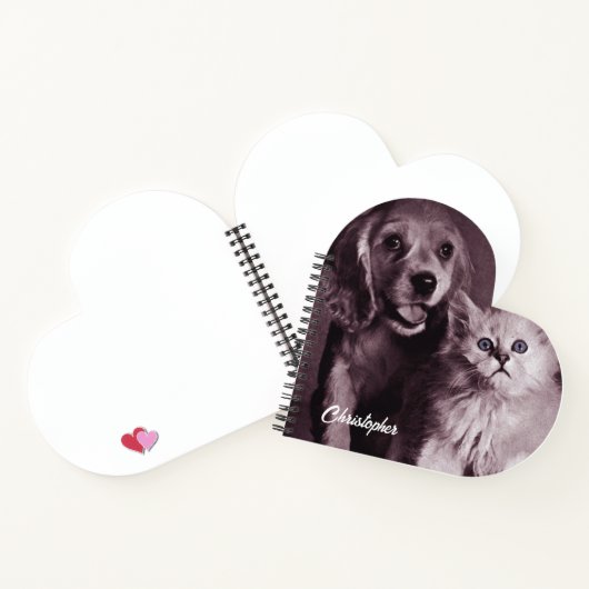 Hund und Katze, Personalisiert nachsehen Notizblock (Innenseite)