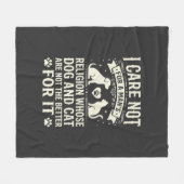 Hund und Katze Religion Zitat Fleecedecke (Vorderseite (Horizontal))