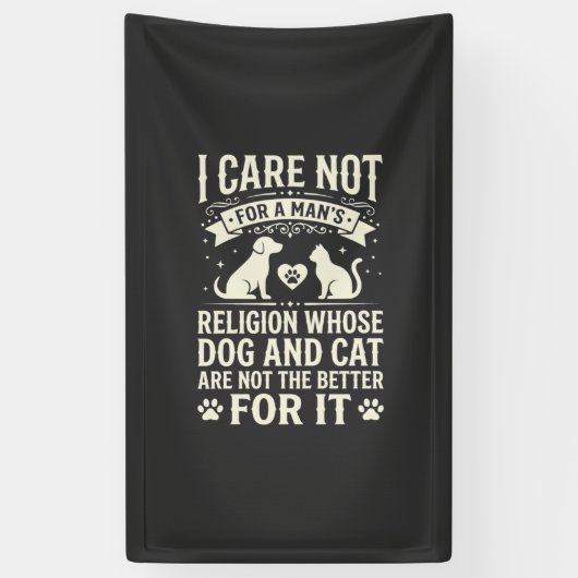 Hund und Katze Religionszitat Banner (Vertikal)