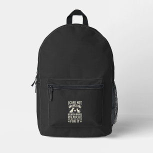 Hund und Katze Religionszitat Bedruckter Rucksack