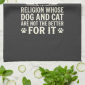 Hund und Katze Religionszitat Geschirrtuch (Gefaltet)