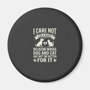 Hund und Katze Religionszitat Magnet