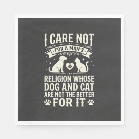 Hund und Katze Religionszitat Serviette (Vorderseite)