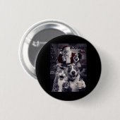 Hund und Katze Selfie mit Weihnachten Button (Vorne & Hinten)