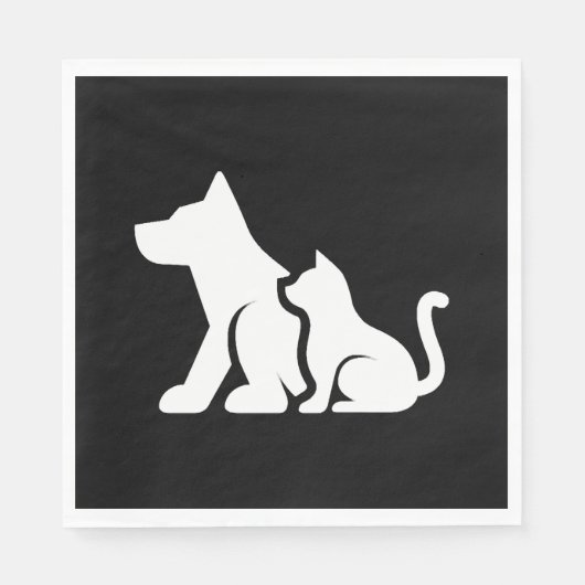Hund und Katze Serviette (Vorderseite)