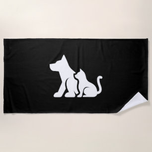 Hund und Katze Strandtuch