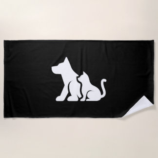 Hund und Katze Strandtuch