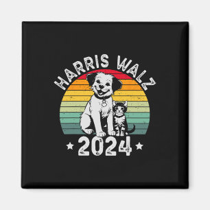 Hund Und Katze Vintage Kamala Harris Tim W 2024 Wä Magnet