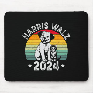 Hund Und Katze Vintage Kamala Harris Tim W 2024 Wä Mousepad