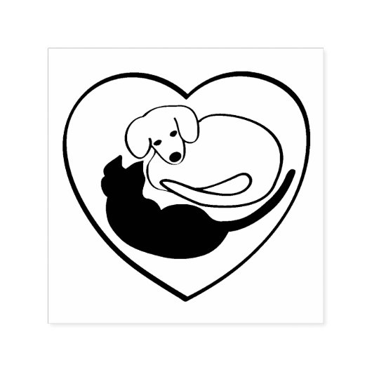 Hund und Katze / Welpen und KitekHerz Permastempel (Design)