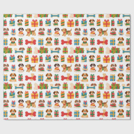 Hund und Knochen Farbige Weihnachtsgeschenke Geschenkpapier