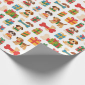 Hund und Knochen Farbige Weihnachtsgeschenke Geschenkpapier (Ecke)