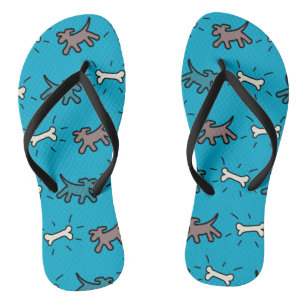 Hund und Knochen Graffiti Style Blue dreh flog 3 Badesandalen