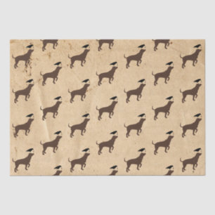 Hund und Krähe Seidenpapier