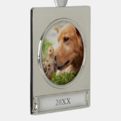 Hund und Küken Banner-Ornament Silber (Rechts)