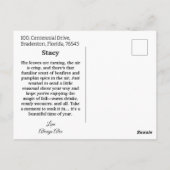 Hund und Lady Herbstbelassen rosa Postkarte (Rückseite)