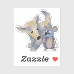 Hund und Maus Aufkleber