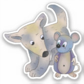 Hund und Maus Aufkleber (Vorderseite)